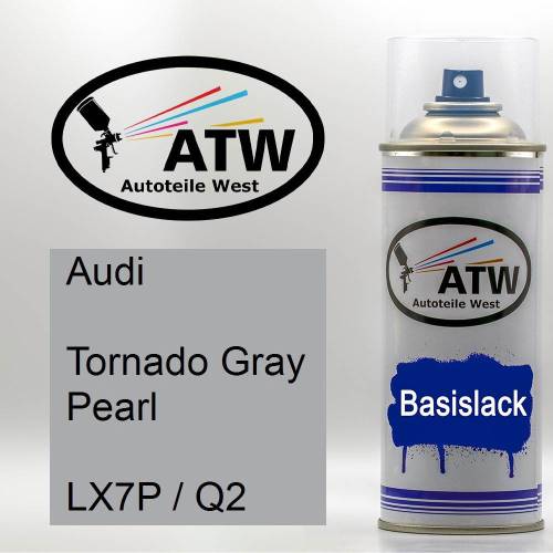 Audi, Tornado Gray Pearl, LX7P / Q2: 400ml Sprühdose, von ATW Autoteile West.